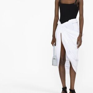 ALEXANDER WANG Draped Asymmetric Skirt US2 IT38 XS Collared Waistline RRP€655